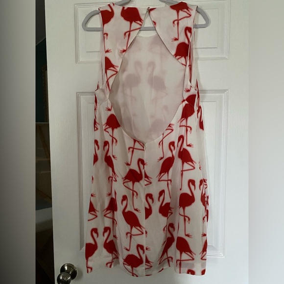 Anthropologie Maeve Flamingo Print Sleeveless Dress linen - Picture 4 of 7